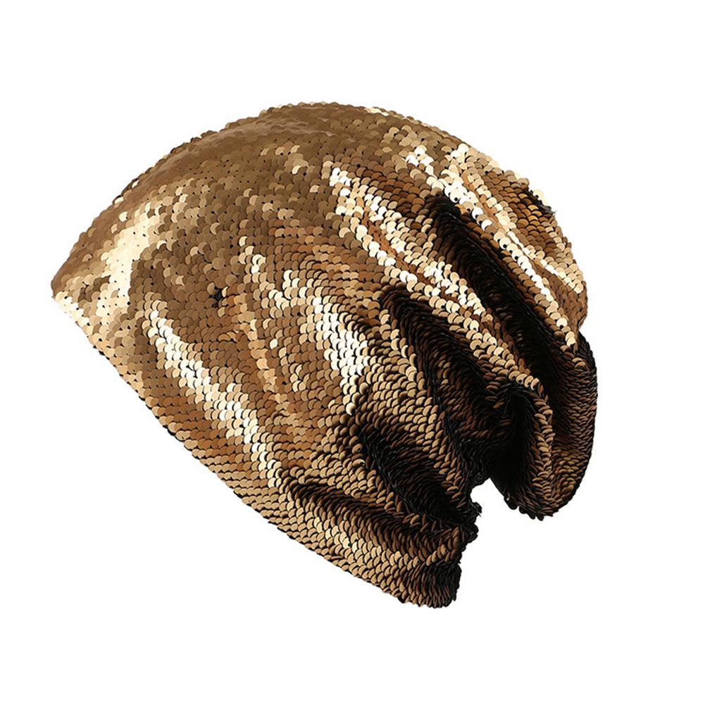 Unisex Fashion All-match Shimmer Reversible Sequin Cap Outdoor Warm Headgear