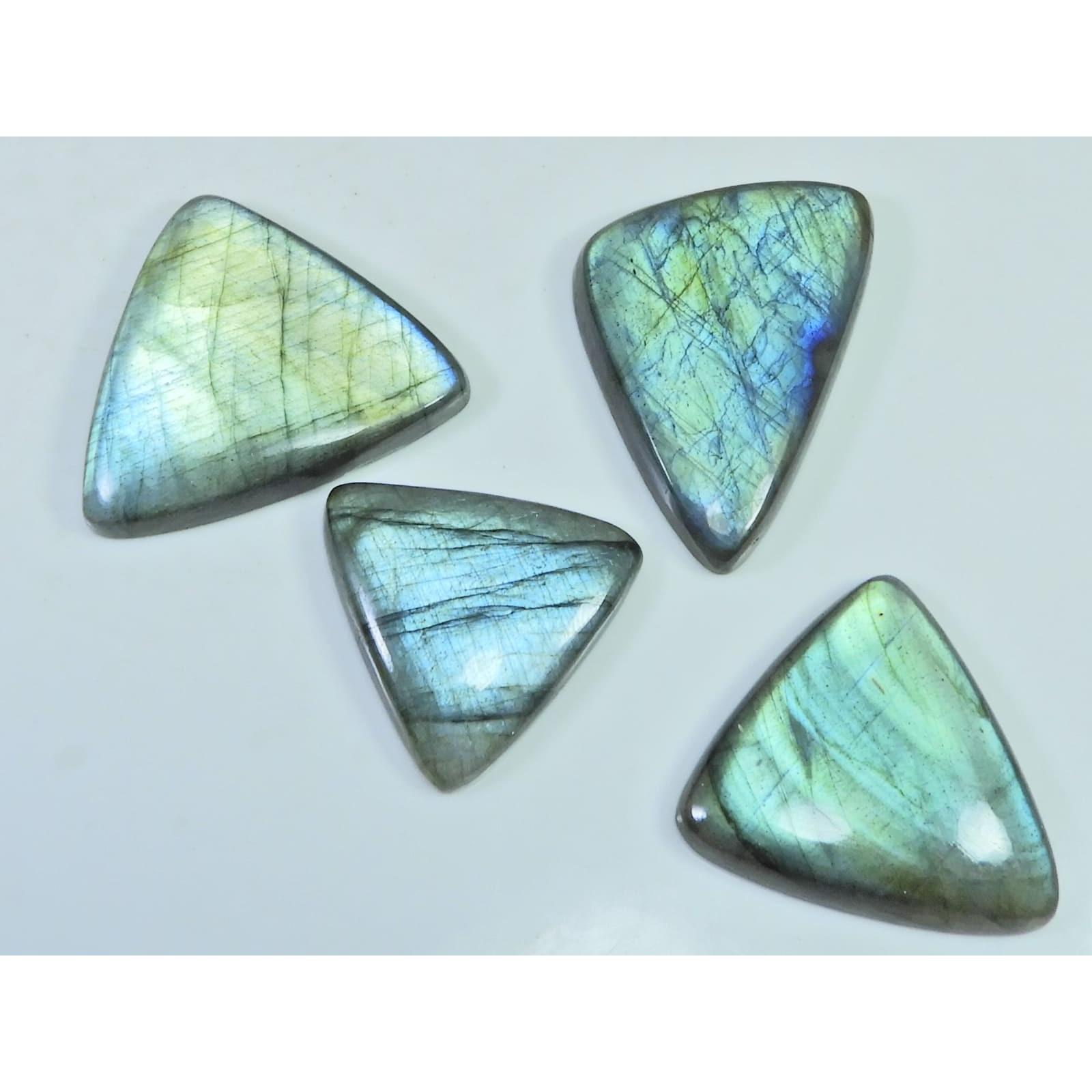 Natural Labradorite Green Multi Fire Fancy Cabochon Loose Gemstone 04Pcs Lot LL-1107