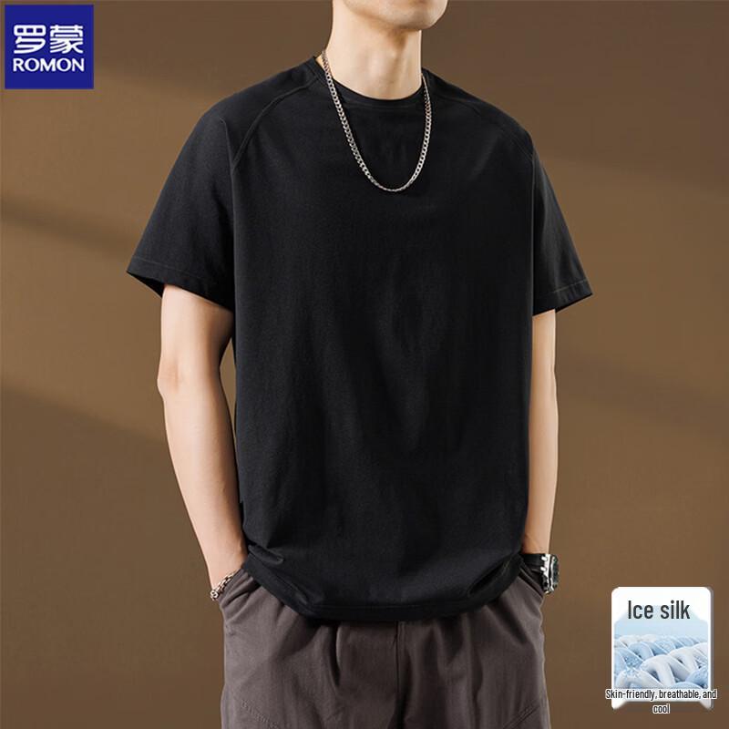 Romon Men's Ice Silk Short Sleeve T-Shirt