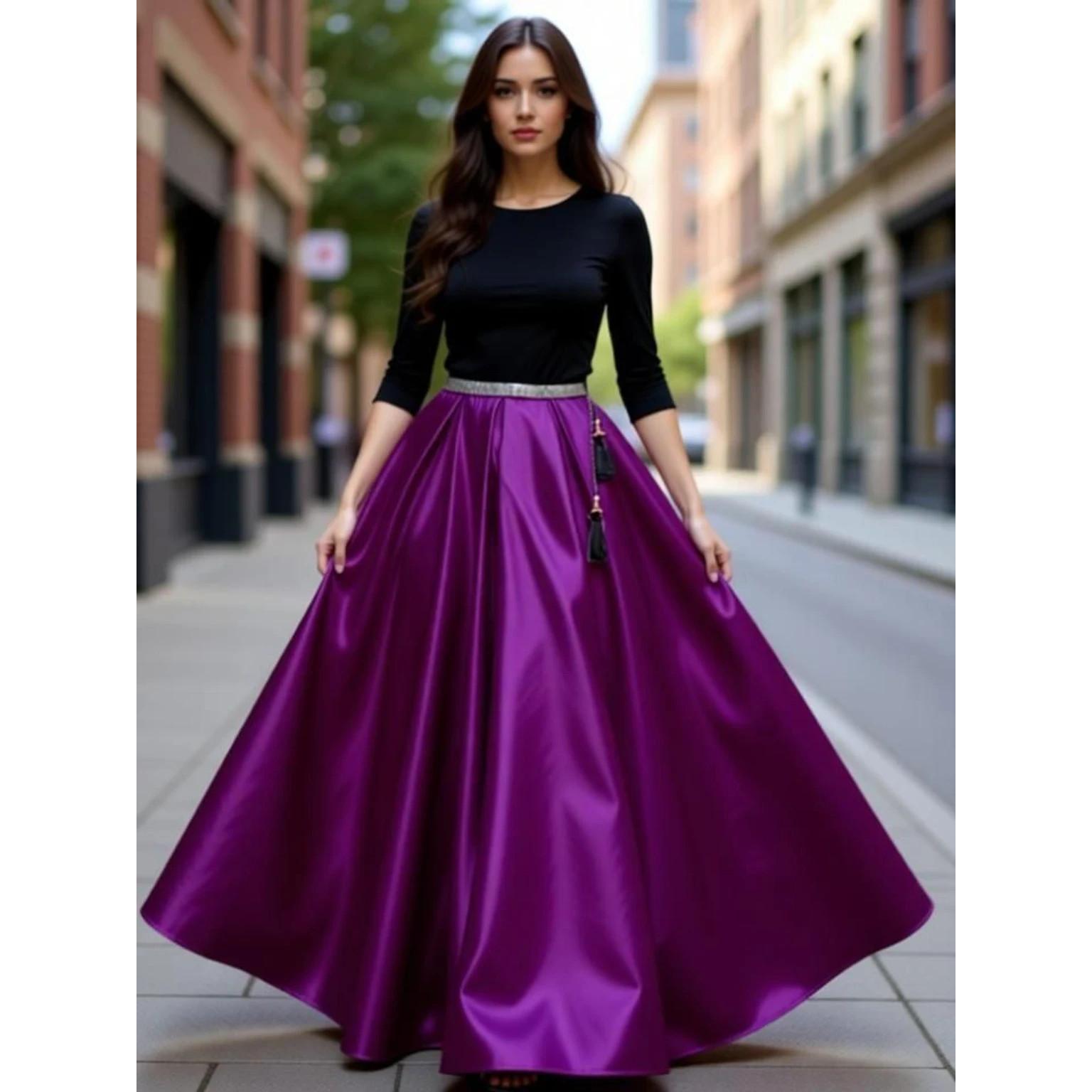 Silk Blend Women s Ethnic Flared Skirt Indian Bollywood Designer Long Skirt Free