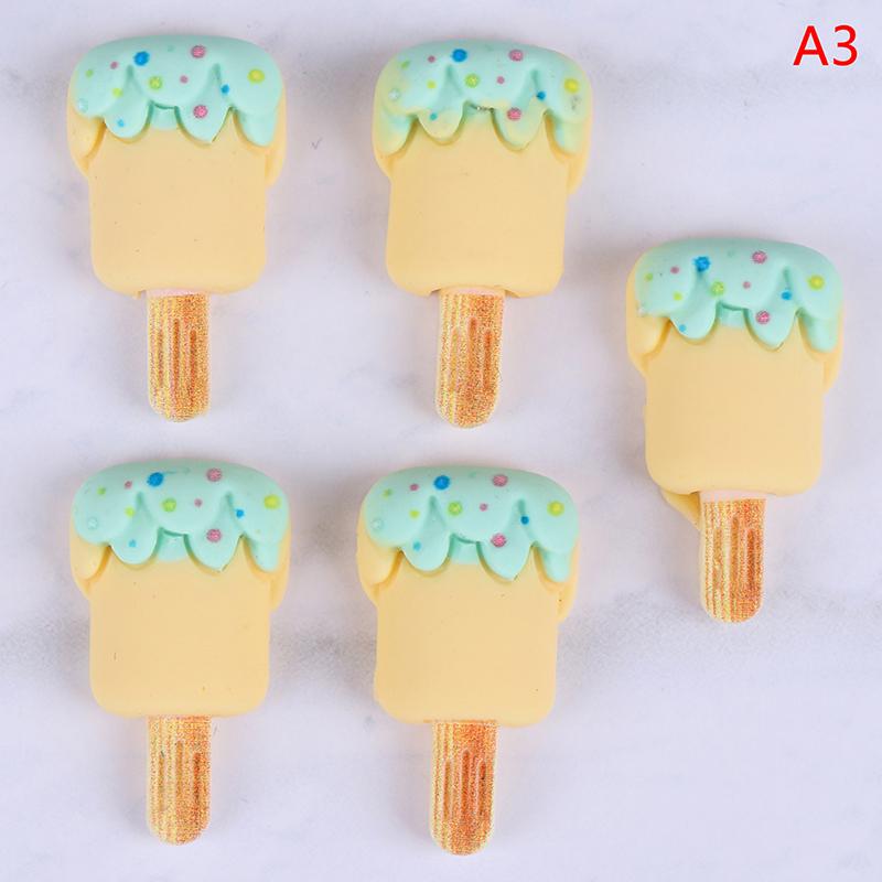 1-5pcs Mini Dollhouse Miniature Pretend Toy Mini Soft Ice Cream Cups Spoon Bar Ice-lolly Simulation Food For Dolls Accessories