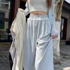 Lace Lace Ice Silk Wide-leg Pants Summer High Waist Lazy Wind Sunscreen Pants Versatile Contrasting Color Drape Yamamoto Casual Pants