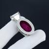 Beautiful Kashmir Ruby Gemstone Silver Pendant in 925 Sterling Silver - Handmade Oval Design, Everyday Wear Jewelry Party Wear Gift