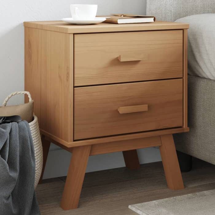 VidaXL Bedside Table, Bedside Cabinet with Legs, Nightstand with Storage, Bedroom Nightstand, Modern, Brown 358582