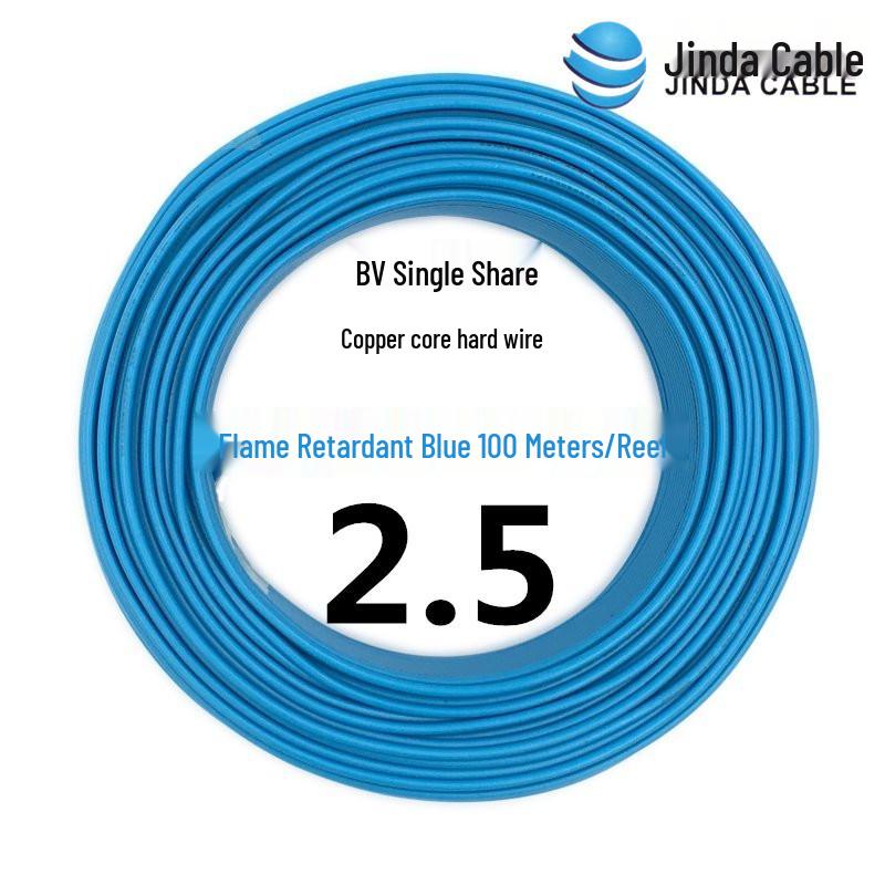 Jinda 2.5mm² Copper Core Wire: 4/1 Square Millimeter, Flame Retardant, BV Single Core for Home Décor