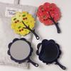 Rhinestone Tree Shape Mirror Cherry Handle Portable Mirror Fashion Acetate Makeup Mirror Gifts