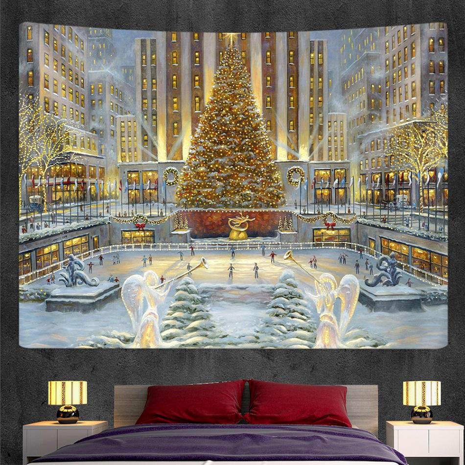 Home Art Decor Backdrop Christmas Tree Wall Tapestry Bohemian Living Room Mandala