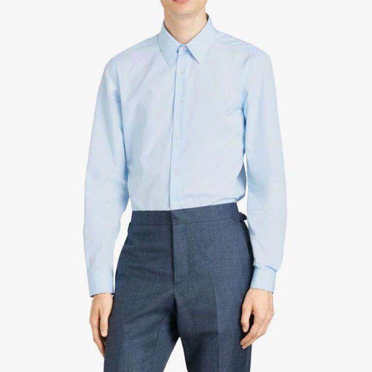 Burberry Shirts Men's Blue Lapel Moderate Other 80113701