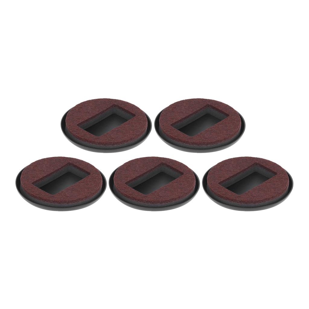 5Pcs Felt Caster Cups Bottom Furniture Pads for Hardwood Floors Sliders Prevent Scratches Brown