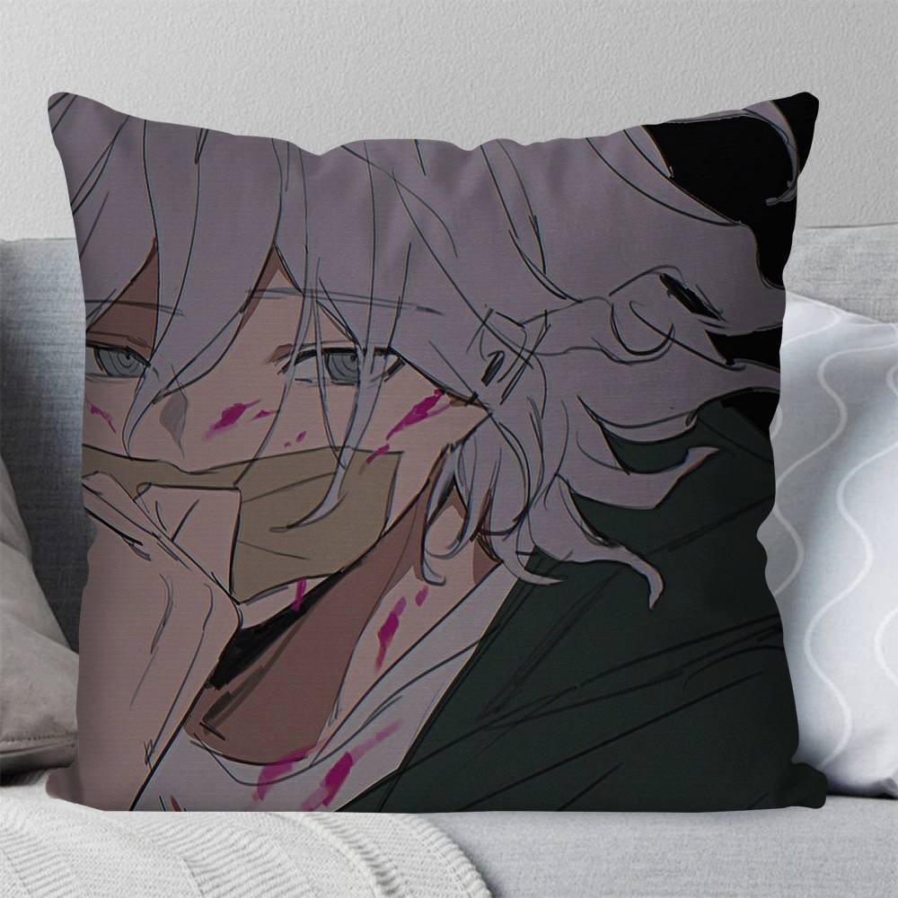 Nagito Komaeda Anime DDanganronpa Pillow Case Fashion Square Pillowcase Bedroom Sofa Room Ins Decoration Leisure