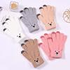 Five-finger Knitted Jacquard Women Driving Gloves  Gloves Female Gloves Wool Mittens