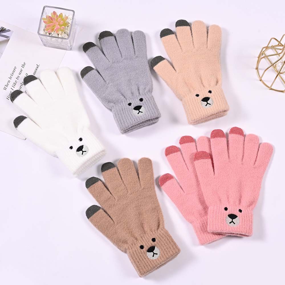 Five-finger Knitted Jacquard Women Driving Gloves  Gloves Female Gloves Wool Mittens