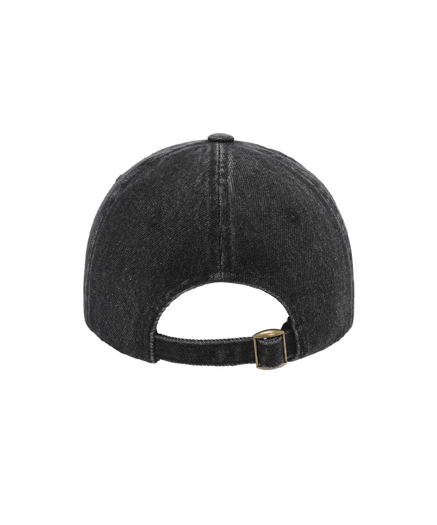 Pimadajiwin Denim Lettering Ballcap_[Black Charcoal]