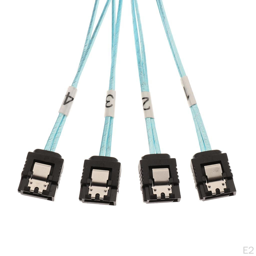 -sas 26p Sff-8088 to 4x 7pin 6gb / S 30agw Adapter Cable Y Latch