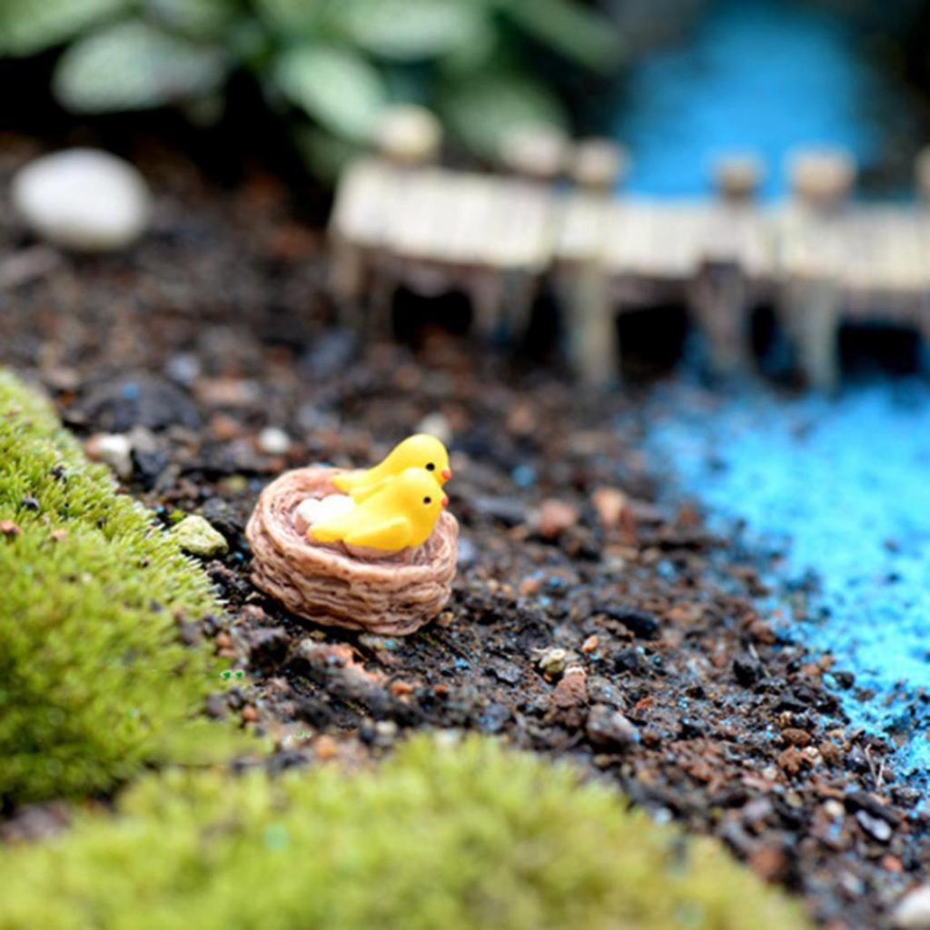 Miniature Birds Micro Landscape Bonsai Succulent Plants Mini Garden DIY Decor
