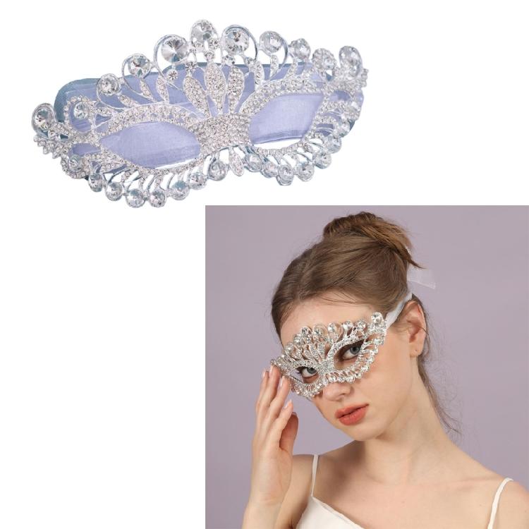 Rhinestones Masquerade Mask Eye Mask with Rhinestones Decoration For Women Halloween Costume Accessory