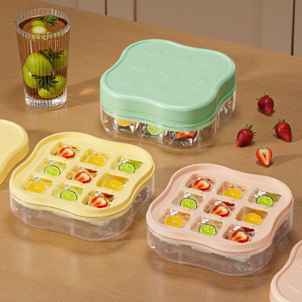 Mini Reusable Ice Cube Mold With Lid Press Ice-making Ice Tray For DIY Ice Cream
