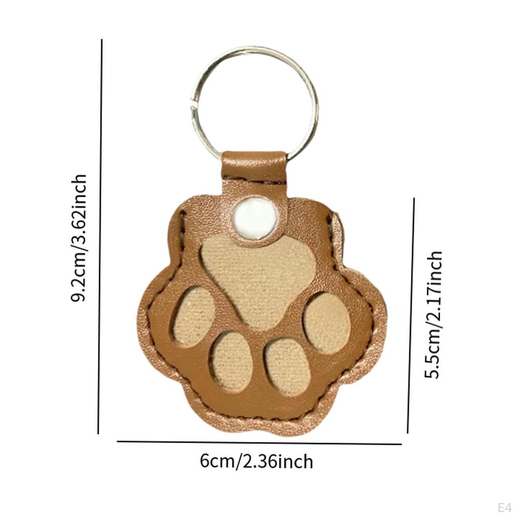 Hund Katze Pfotenform Schlüsselanhänger Taschenanhänger PU Leder Dekorativer Schlüsselanhänger Haustierhaar Schlüsselring Liebhaber