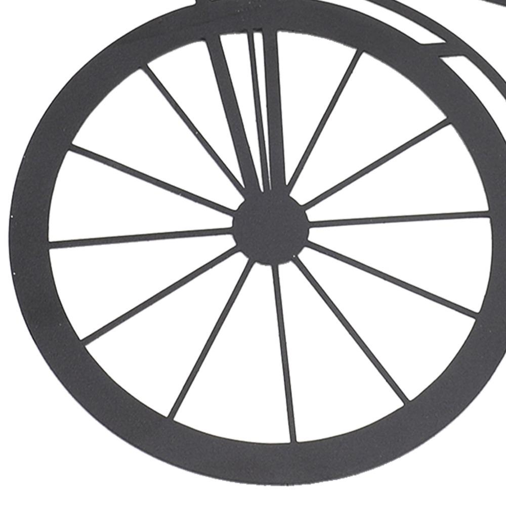 Außenwandkunst Eisen Fahrrad Wanddekor 11,81 X 8,15 Zoll Fahrrad Metallwandkunst Schwarz Pulverbeschichtet Fahrradform Dekor Büro