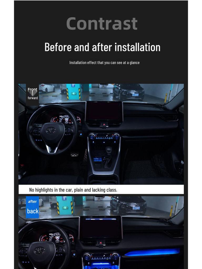 LED-Ambientebeleuchtung für die Mittelkonsole des Toyota RAV4 – Einfache, zerstörungsfreie Installation