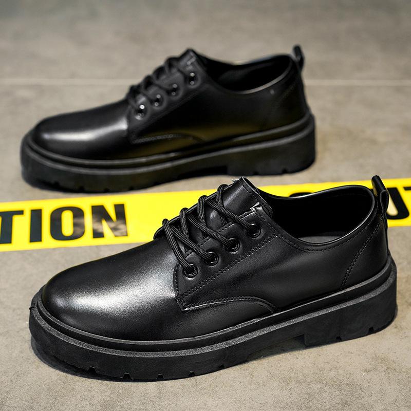 

Classic explosive leather shoes men s breathable four seasons casual round head height increase formal wear business black men s wedding groom shoes 44 чёрный