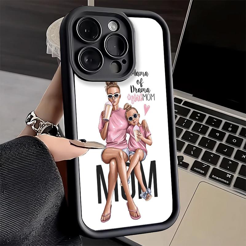 Phone Case for iPhone 17 Air 16E 15 16 Pro Max Baby Mom Girls Cover 14 Plus 13 12 Mini Soft Shell Silicone Fundas
