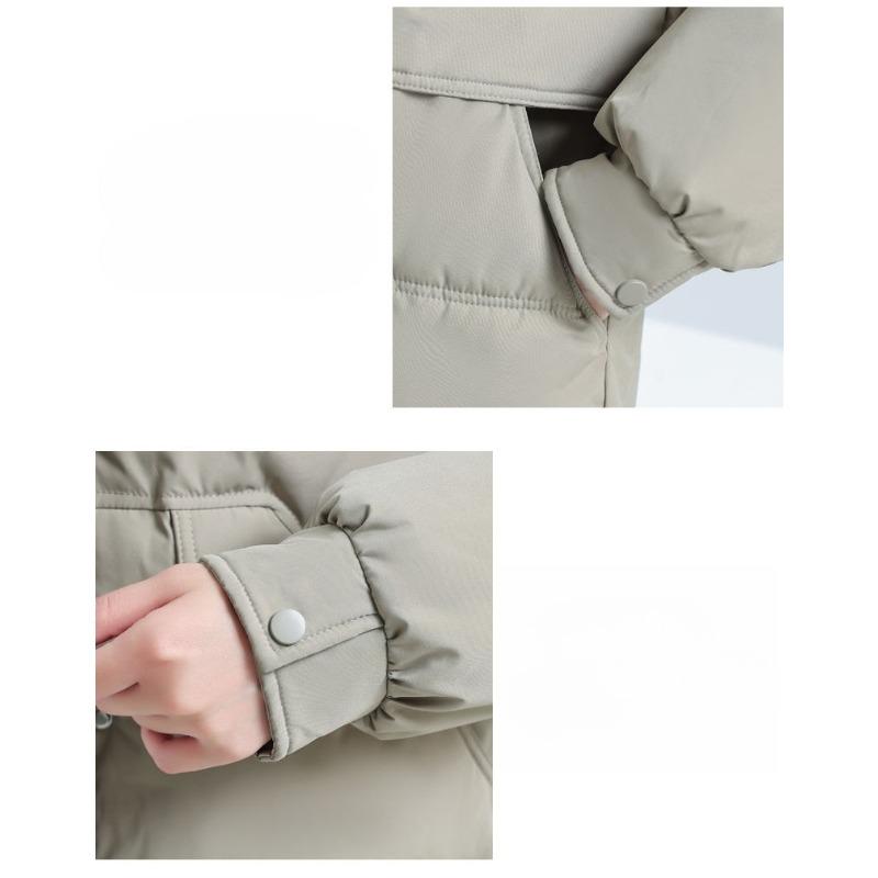 Winter Locker Mode Übergröße Verdickter Baumwollmantel Damen Lange Länge Reine Farbe Jacke