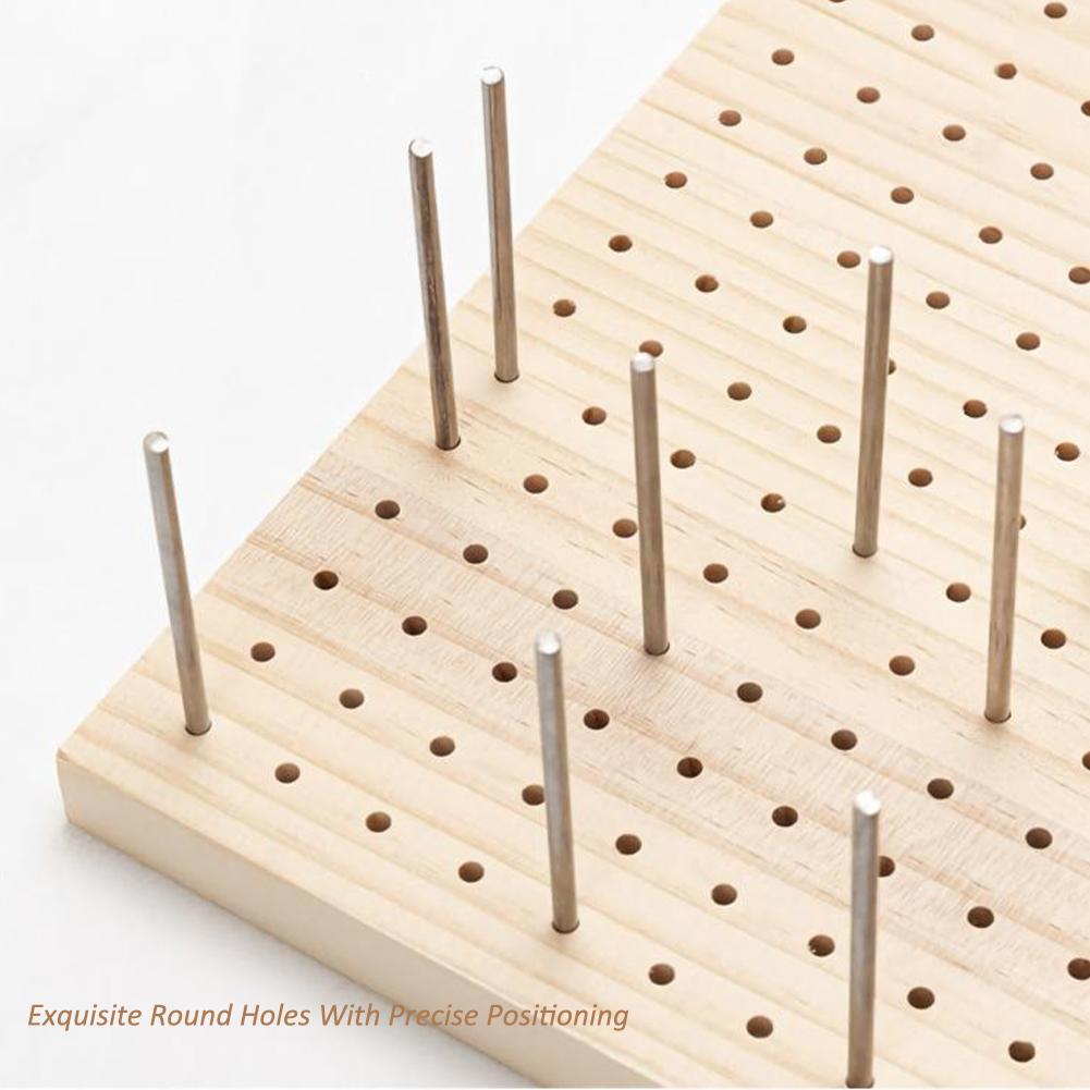Wiederverwendbare quadratische Holz-Häkel-Blockierplatte Handwerk Strick-Blockiermatte DIY Häkelpuppen-Positionierungs-Garnloch-Platte Haken