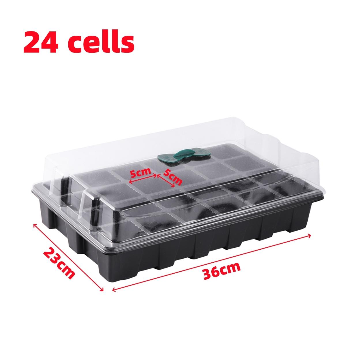 

24 Cells Seedling Tray Germination Box with 2 Breathable Holes Garden Greenhouse Flower Plant Vegetable Seed Planting Box 1Pc