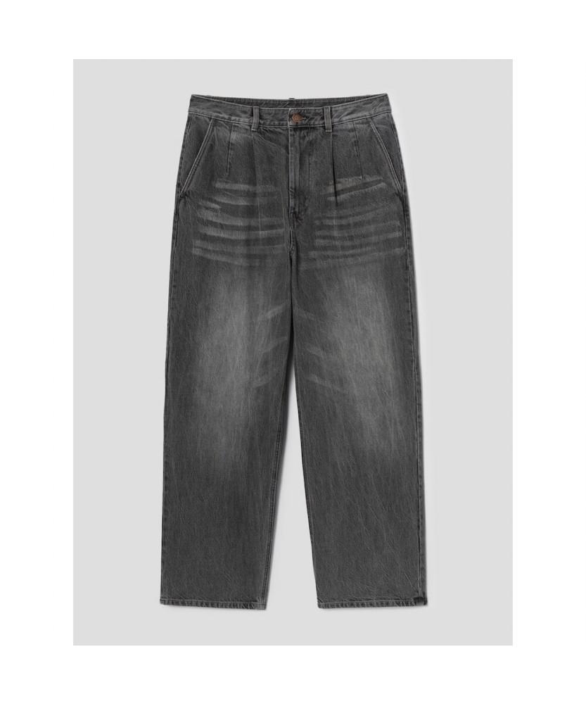 SHIFT.G Semi Wide Tapered Denim Pants Black