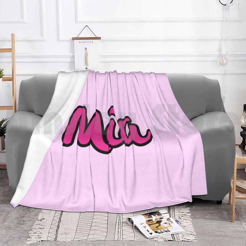 Mia Name Sticker Blanket For Sofa Bed Travel Mia Personal Individual Marking Private Custom Name
