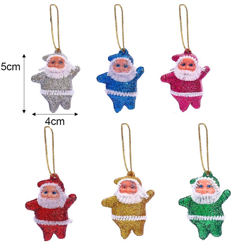 

Wholesale Mini Santa Claus Hanging Ornaments Colorful Dolls with Rope Xmas Tree Pendants DIY Craft New Year Party Decor Supplies 6PCS- (1pack)