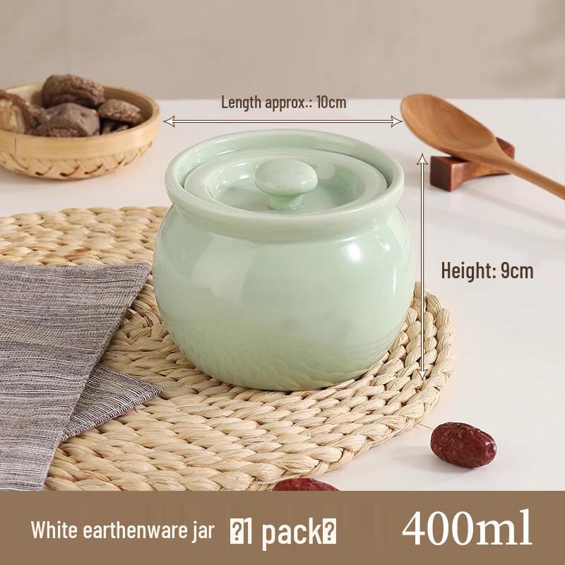 Yoshida Craftsman Ceramic Double Boiler Stew Pot, 400ml Celadon Set