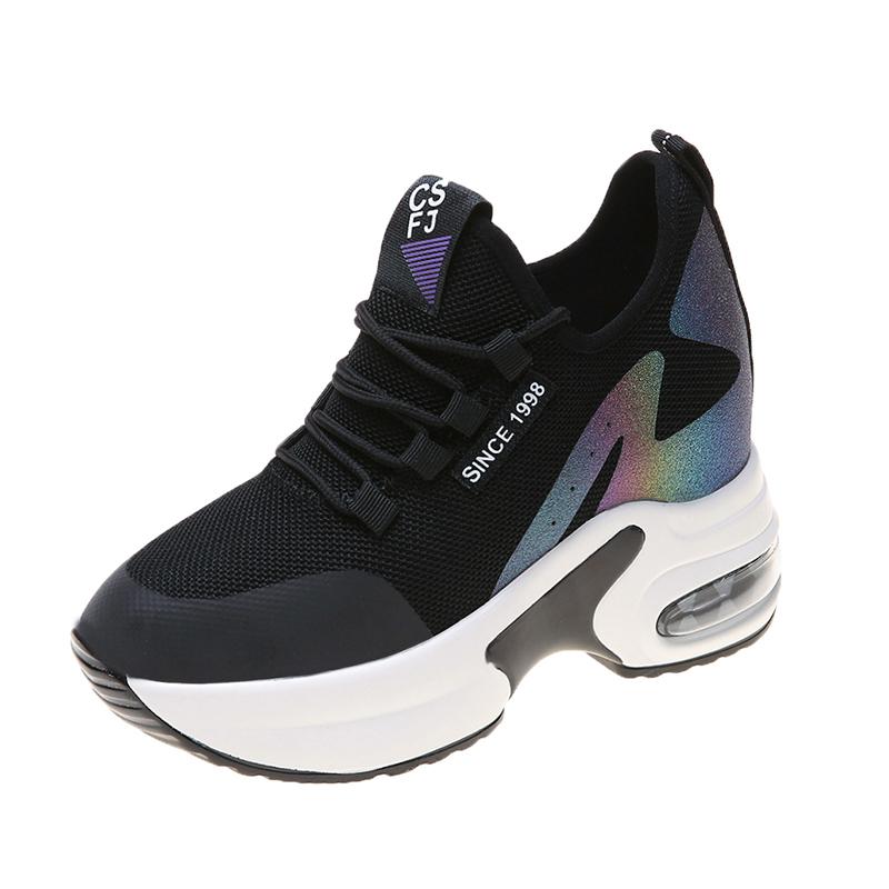 Fashion Spring 2025 New In-rise Sneaker Women's Versatile Women's Shoes Travel Casual Shoes Thick Sole Heighten Small White Breathable