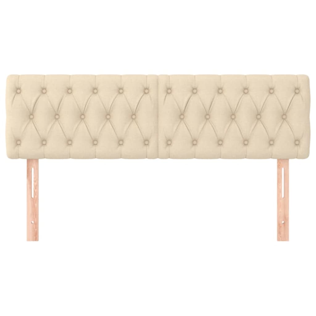 Headboard Cream 160 x 7 x 78 88 cm Fabric