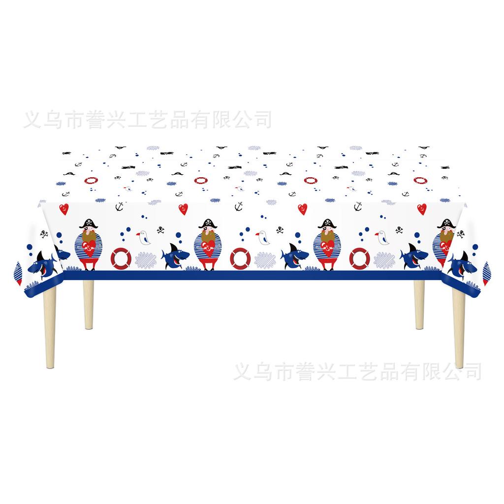 Spot Pe Holiday Party Tablecloth Guitar Building Block Valentine'S Day Disposable Tablecloth Decoration Waterproof And Oil-Proof