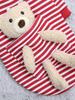 1pc Cute Pocket Bear Striped Dog Sweatshirt, Pet Clothes For Small And Medium-sized Cats And Dogs Velvet Sweater