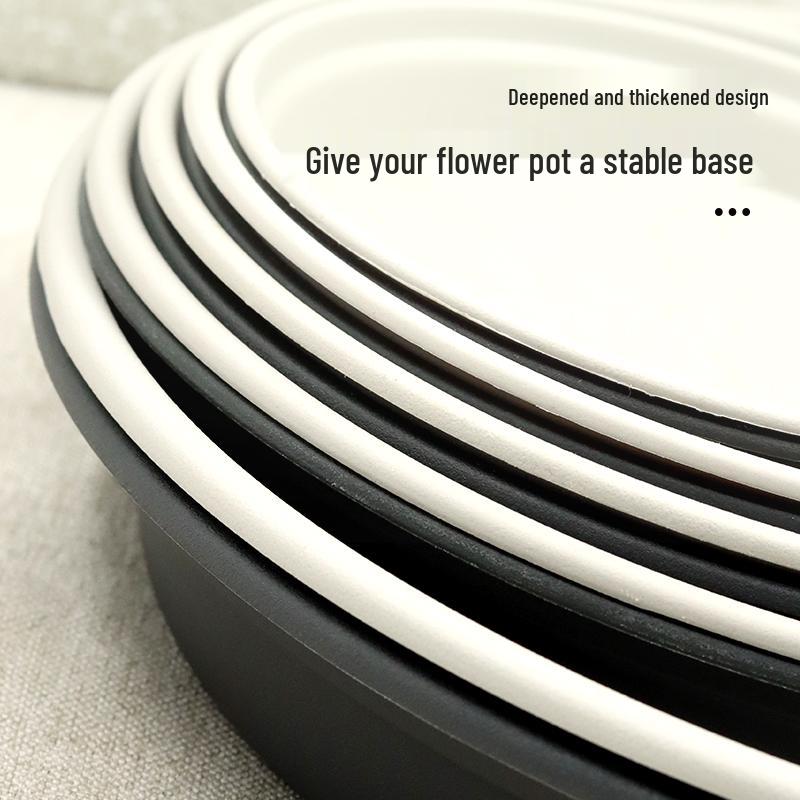 Sun-Resistant Resin Succulent Pot Tray - Deep Round Water Storage Plastic Base