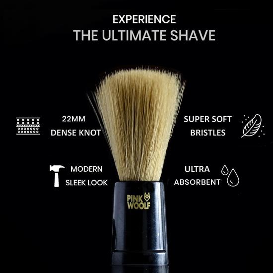 Pink Woolf Soft Bristles Shaving Brush for Men | Ultra-Soft, Cruelty-Free Bristles for a Smooth Shave | Comfortable Wet Shaving
