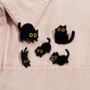 Cartoon Big Eye Black Cay Enamel Pins Cute Kitten Animal Brooches Lapel Backpack Badge Jewelry Accessories Gifts for Friends