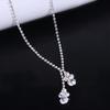 Gift Rhinestone Women Necklace Water Drop Earrings Dangle Earrings Bridal Wedding Jewelry Set