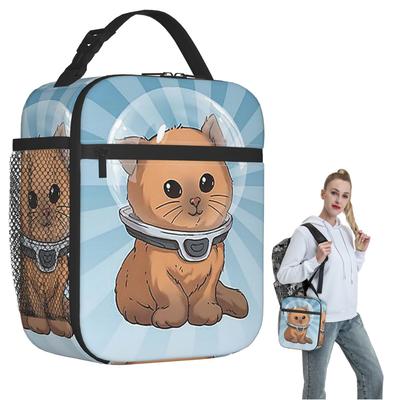 Keep Calm Kitty Insulated Lunch Bag for Women Kids Leakproof Food Boxes Thermal Lunch Box Tote