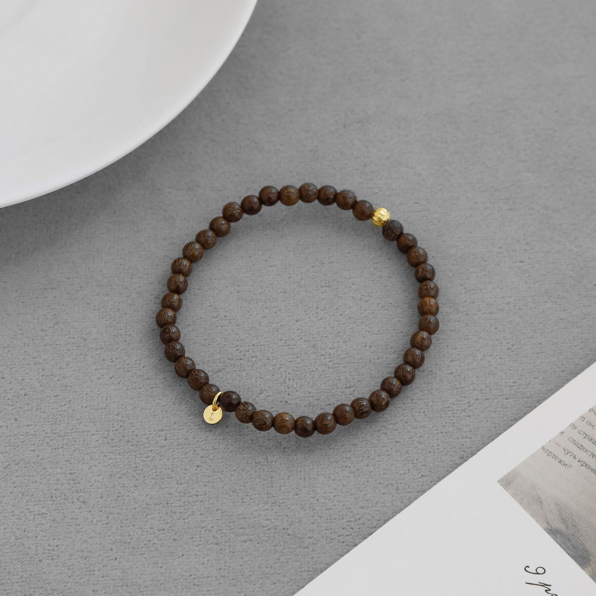 JYL TS Bracelet Necklace Sunrise Gem Design Ignites Hope & New Beginnings Bracelet-53/Real gold16-17cm/Ebony beads лимонный карри
