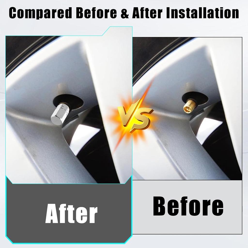 Bewudy 12 PCS Tire Valve Caps, Car Tire Valve Stem Cap, Universal Car Wheel Tires Covers Chrome Valve Stem Caps for Cars, SUV, Truck, Motorcycle,