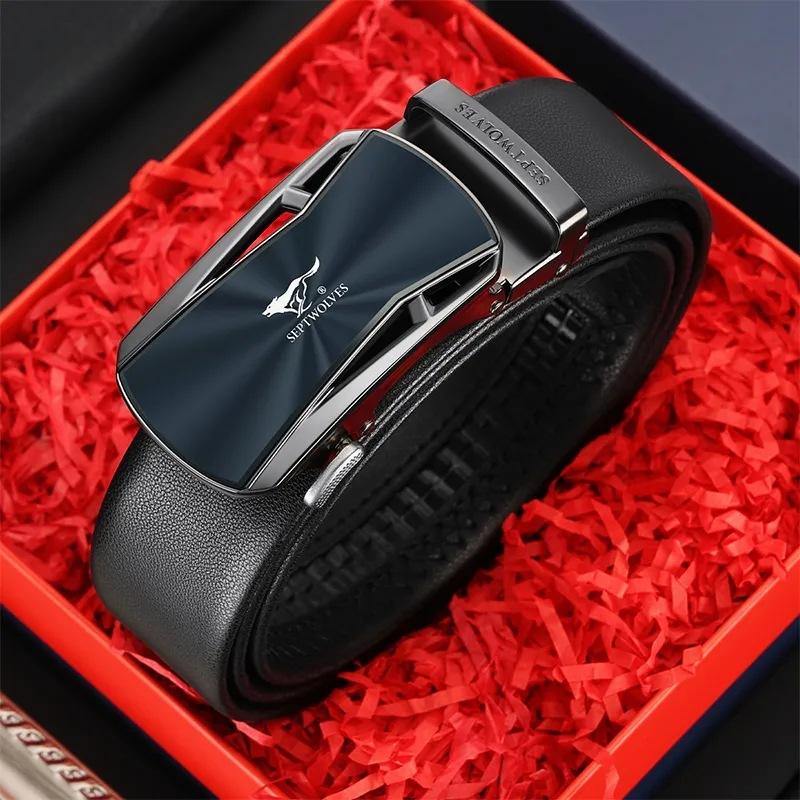 Men's Belt Automatic Buckle Belt New Style Dad Youth Versatile Casual Trouser Belt Gift