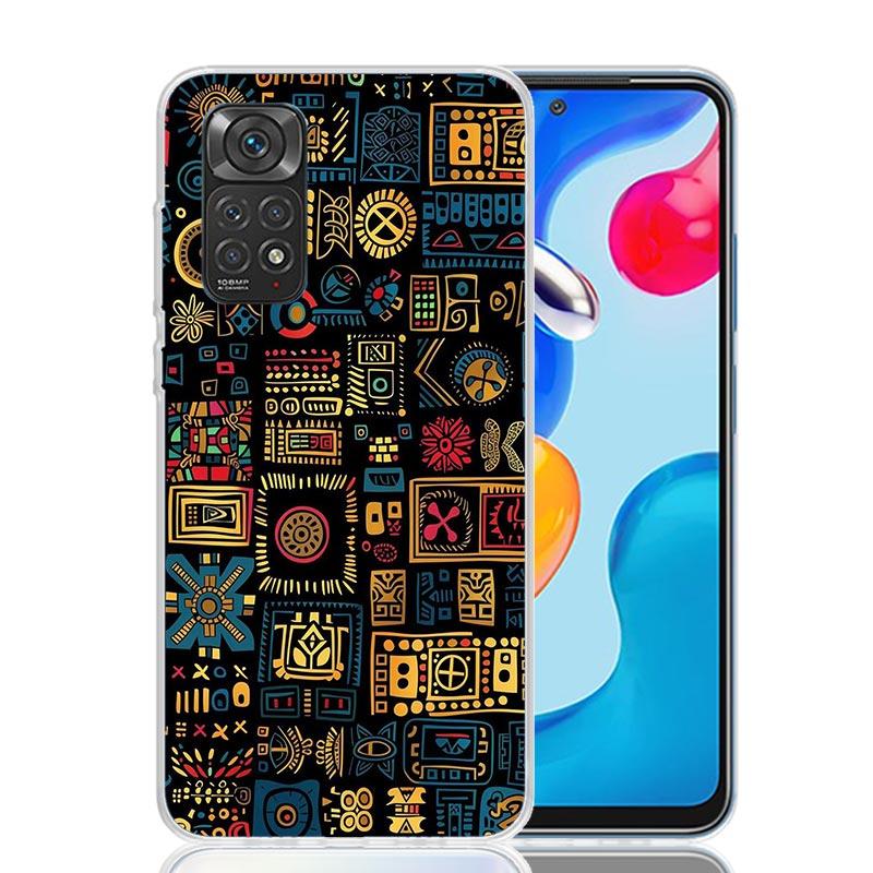 

African Style Fabric Pattern Phone Case For Xiaomi Redmi Note 15 14 13 12S 12 Pro Plus 11S 11E 11 11T 10S 10 Art Soft Pattern Co Note 13 Pro Plus