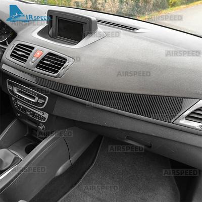 Prawdziwa miękka naklejka z włókna węglowego do Renault Fluence Megane 3 RS 2009 2010 2011 2012 2013 2014 2015 Samochód Poniżej Deski Rozdzielczej Kratka Nawiewu