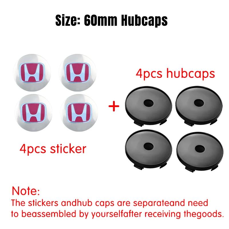 4pcs 56/60mm Car Wheel Center Cover Hub Caps Badge Auto Accessorie For Honda Mugen INSPIRE VTEC DOHC Modulo Vezel CITY CIVIC RR