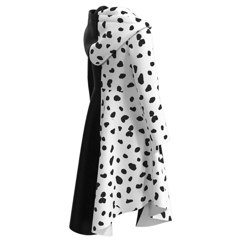 Cruella De Vil Cosplay Costume Maid Dress Halloween Costumes for Women Vestido Role Play Clothing Party Uniform Suit