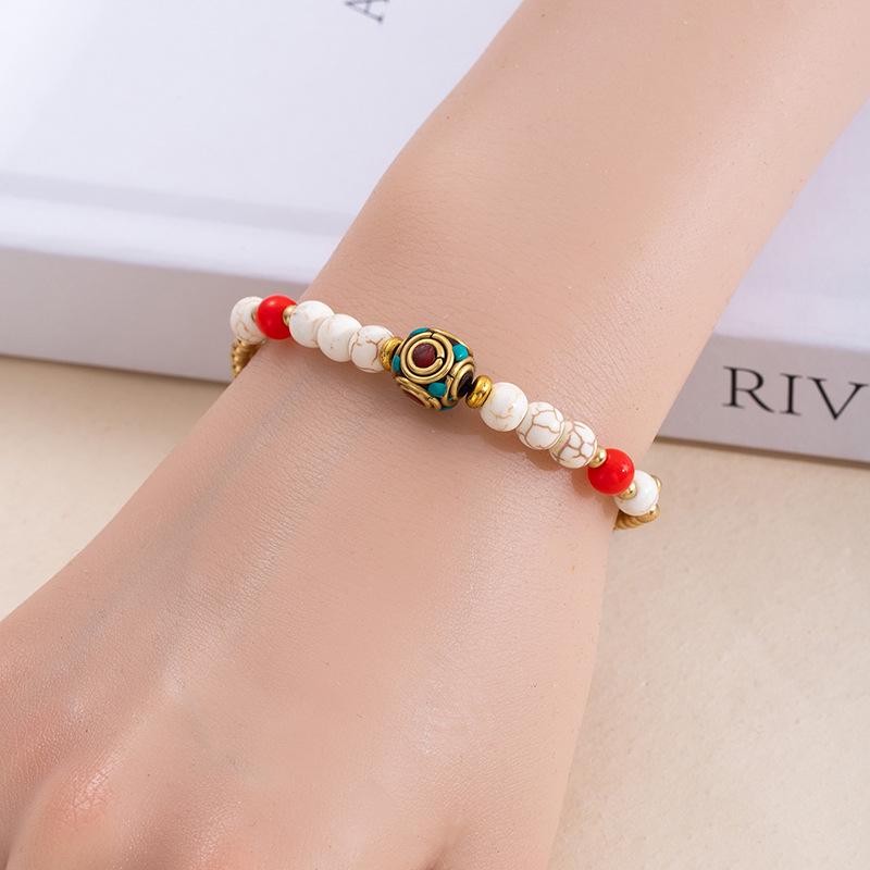 Tibetan-Inspired Retro Beaded Bracelet: Exquisite Handmade Ethnic Jewelry for Women